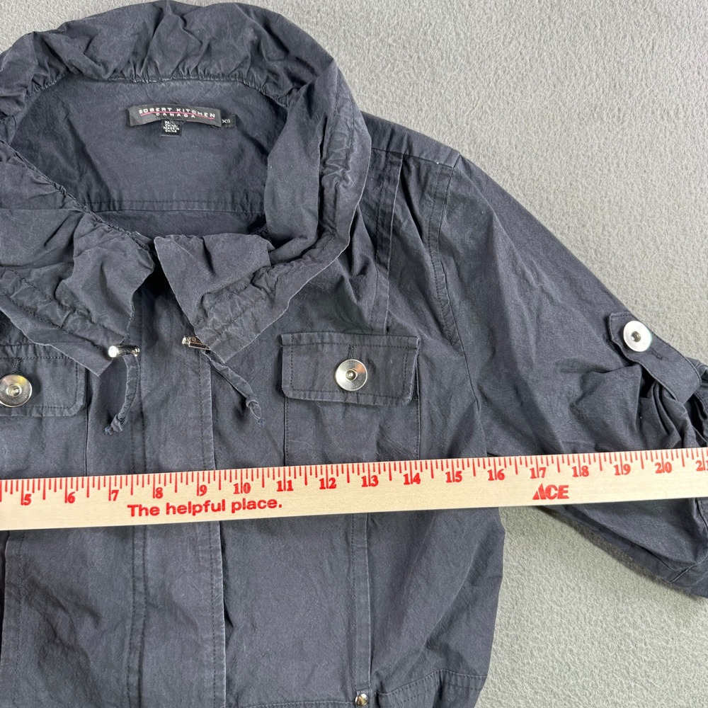 Robert Kitchen Jacket Women XS Belted Military Style‎ Utility Pockets Gothic - Picture 4 of 10